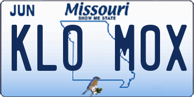 MO license plate KL0M0X