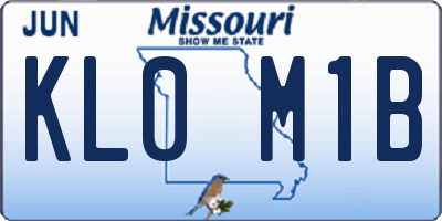 MO license plate KL0M1B