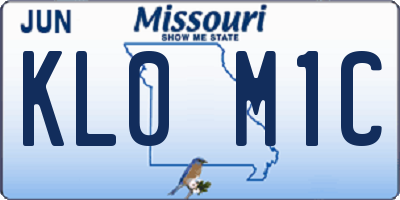 MO license plate KL0M1C