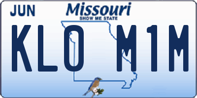 MO license plate KL0M1M