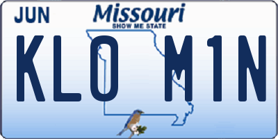 MO license plate KL0M1N