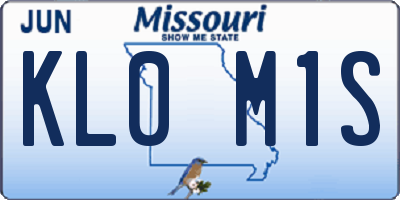 MO license plate KL0M1S