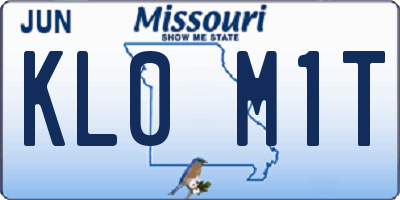 MO license plate KL0M1T