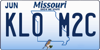 MO license plate KL0M2C