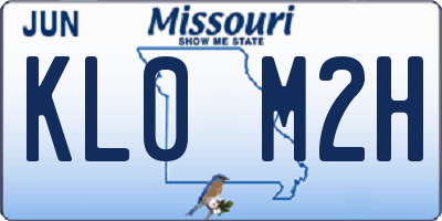 MO license plate KL0M2H