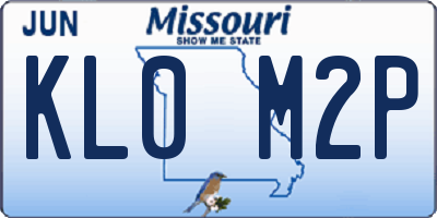MO license plate KL0M2P