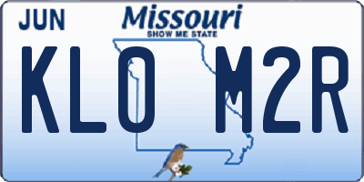 MO license plate KL0M2R