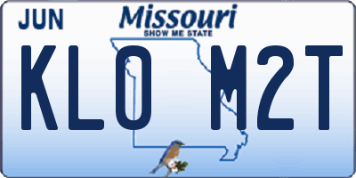 MO license plate KL0M2T