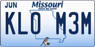 MO license plate KL0M3M