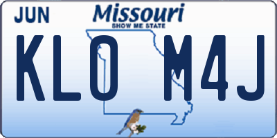 MO license plate KL0M4J