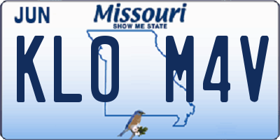 MO license plate KL0M4V