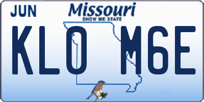 MO license plate KL0M6E