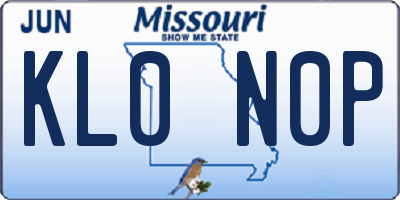 MO license plate KL0N0P