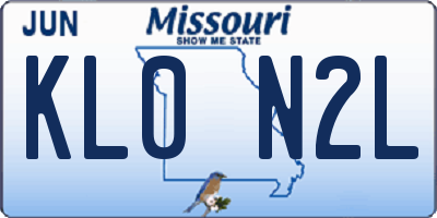 MO license plate KL0N2L