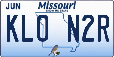MO license plate KL0N2R