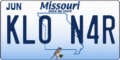 MO license plate KL0N4R