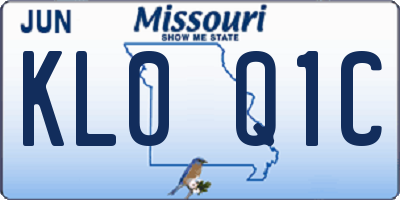 MO license plate KL0Q1C
