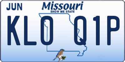 MO license plate KL0Q1P