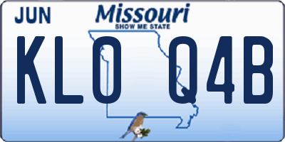 MO license plate KL0Q4B