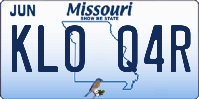 MO license plate KL0Q4R