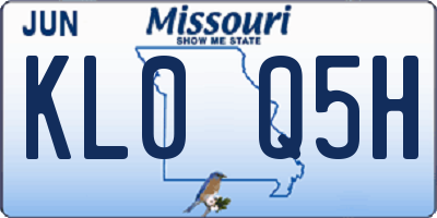 MO license plate KL0Q5H