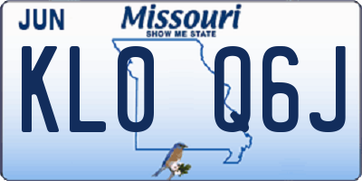 MO license plate KL0Q6J