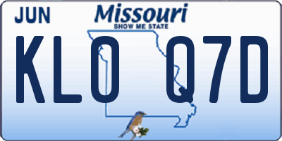 MO license plate KL0Q7D