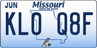 MO license plate KL0Q8F