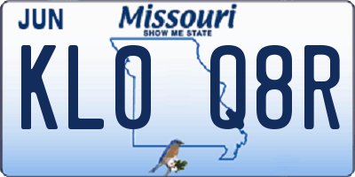 MO license plate KL0Q8R