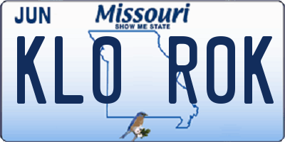 MO license plate KL0R0K