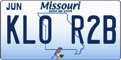 MO license plate KL0R2B