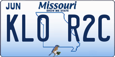 MO license plate KL0R2C