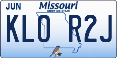 MO license plate KL0R2J