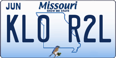 MO license plate KL0R2L