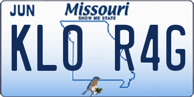MO license plate KL0R4G