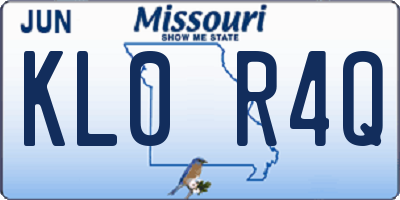MO license plate KL0R4Q