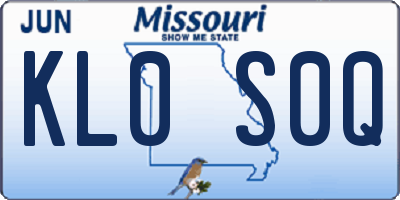MO license plate KL0S0Q