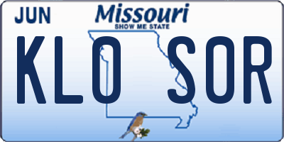 MO license plate KL0S0R