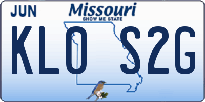MO license plate KL0S2G