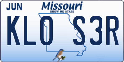 MO license plate KL0S3R