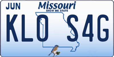 MO license plate KL0S4G