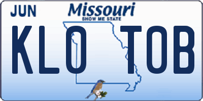 MO license plate KL0T0B