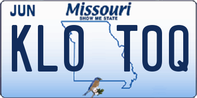 MO license plate KL0T0Q