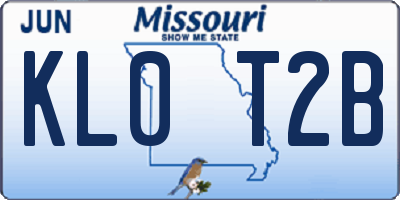 MO license plate KL0T2B