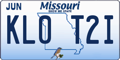 MO license plate KL0T2I