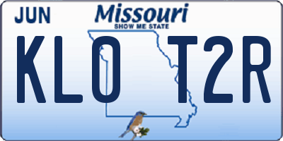 MO license plate KL0T2R
