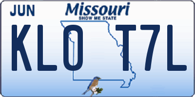 MO license plate KL0T7L