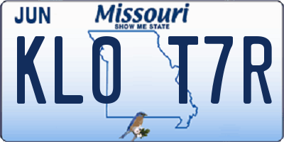 MO license plate KL0T7R