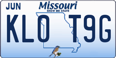 MO license plate KL0T9G