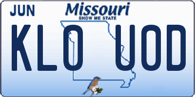 MO license plate KL0U0D